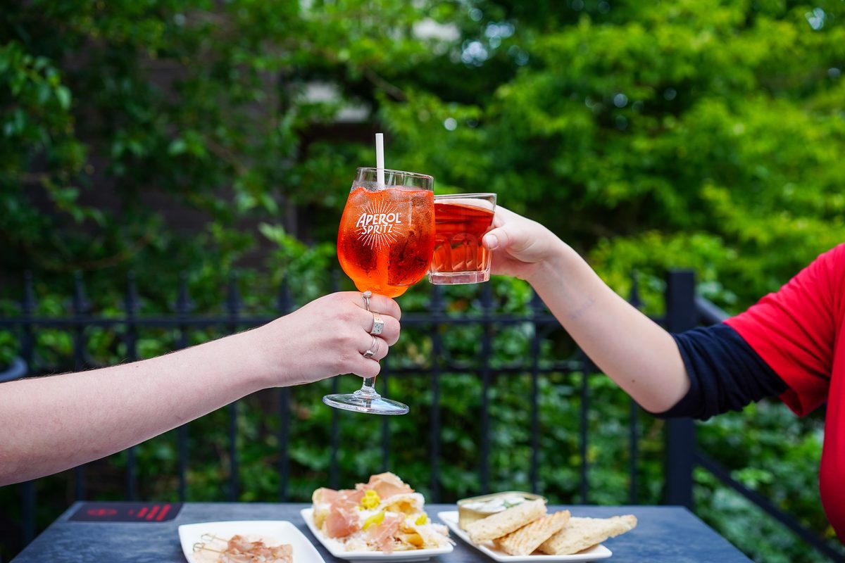 Aperol spritzes on the patio at Ottavio in Oak Bay