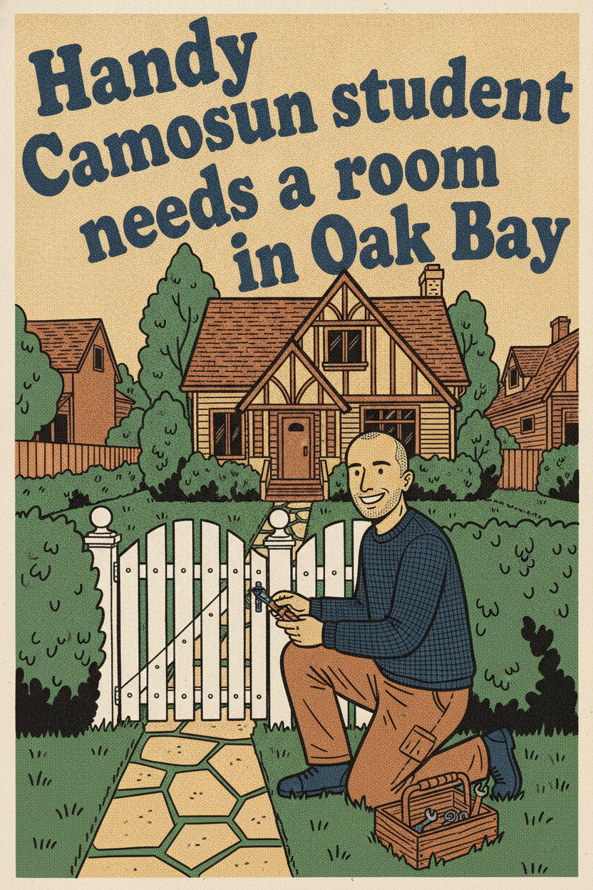 Help Wanted: Camosun student looking for a room in Oak Bay