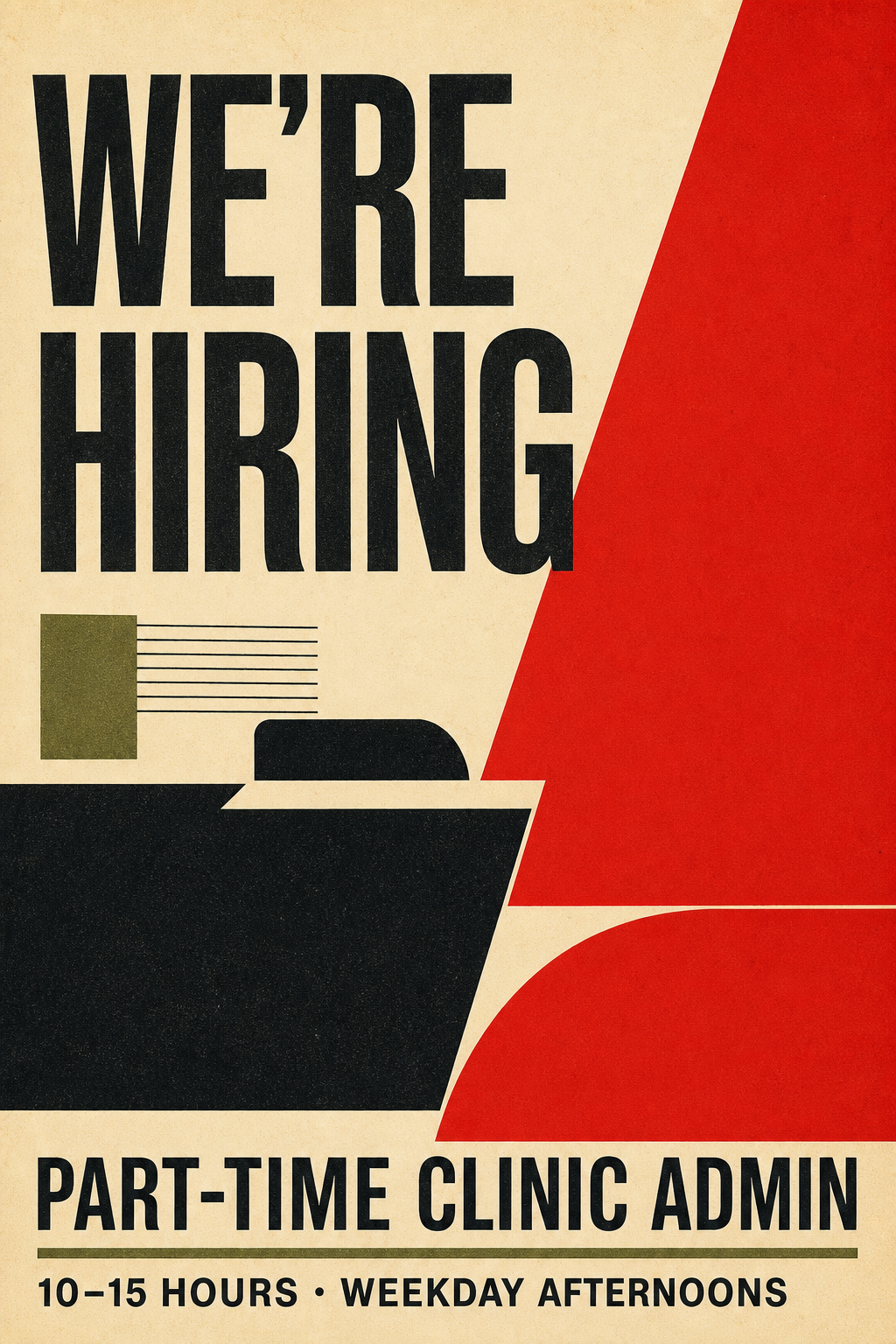 Help Wanted: Part-Time Clinic Admin