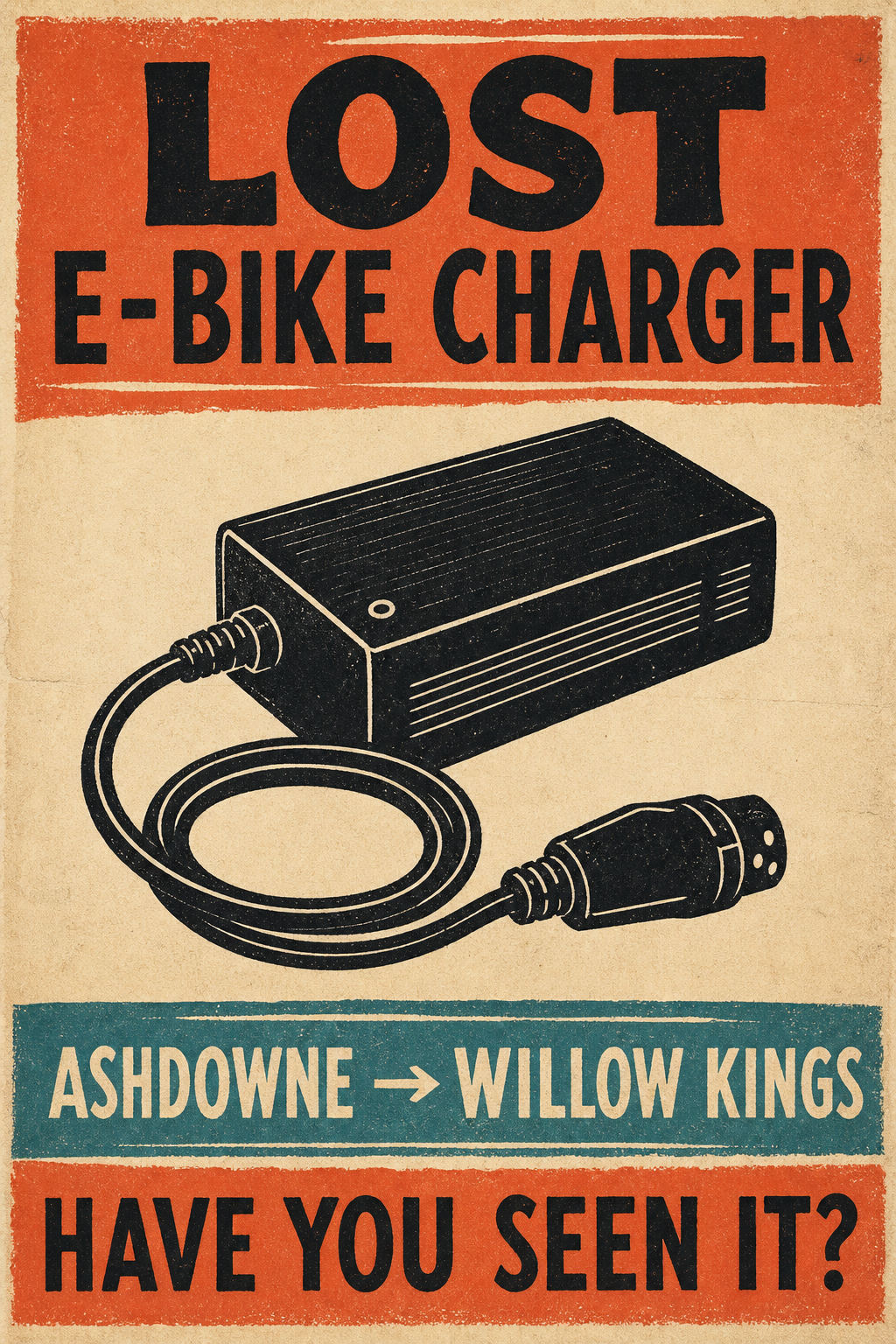 Lost & Found: Lost E-Bike Charger